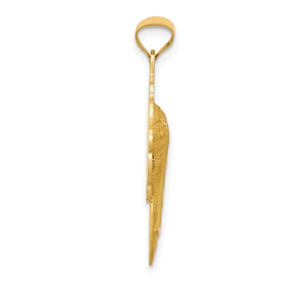 14k Yellow Gold Satin and Polished Mary Pendant