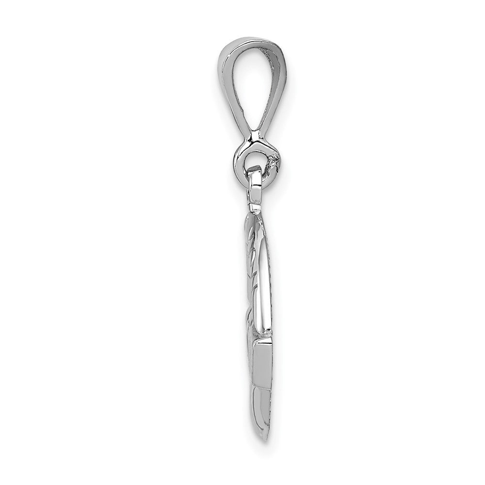 14k White Gold I Love You Claddagh Charm