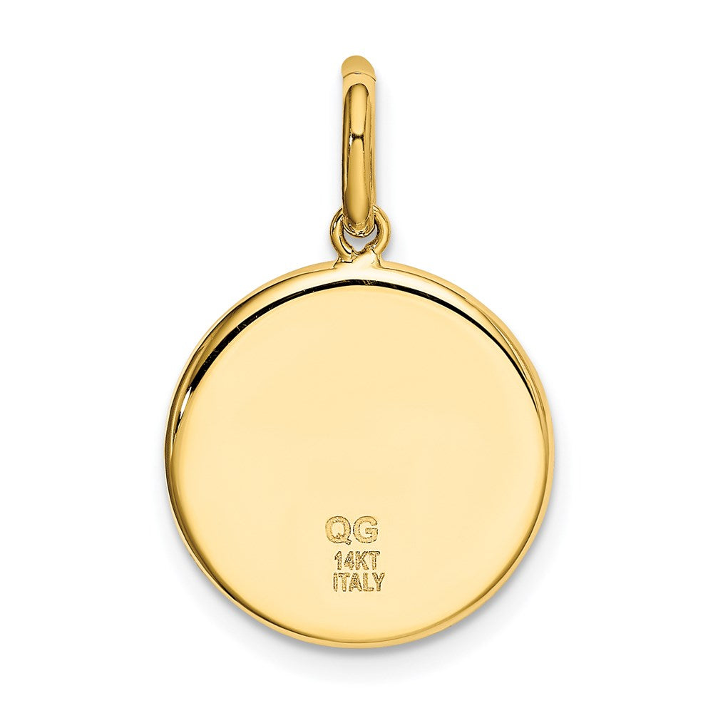14k Yellow Gold Polished And Satin St Christopher Medal Pendant