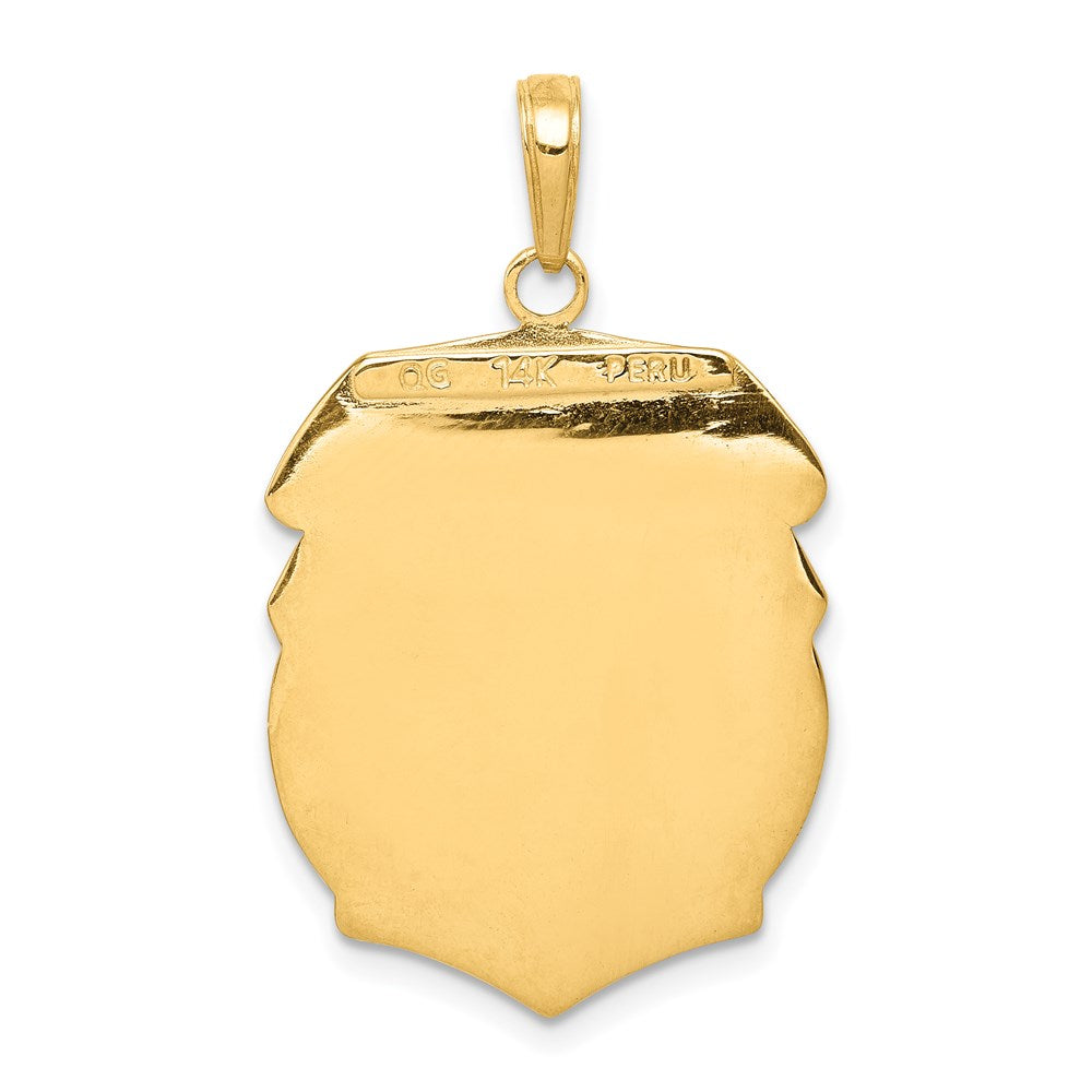 14k Yellow Gold Gold Polished Large Saint Michael Protect Us Medal Pendant