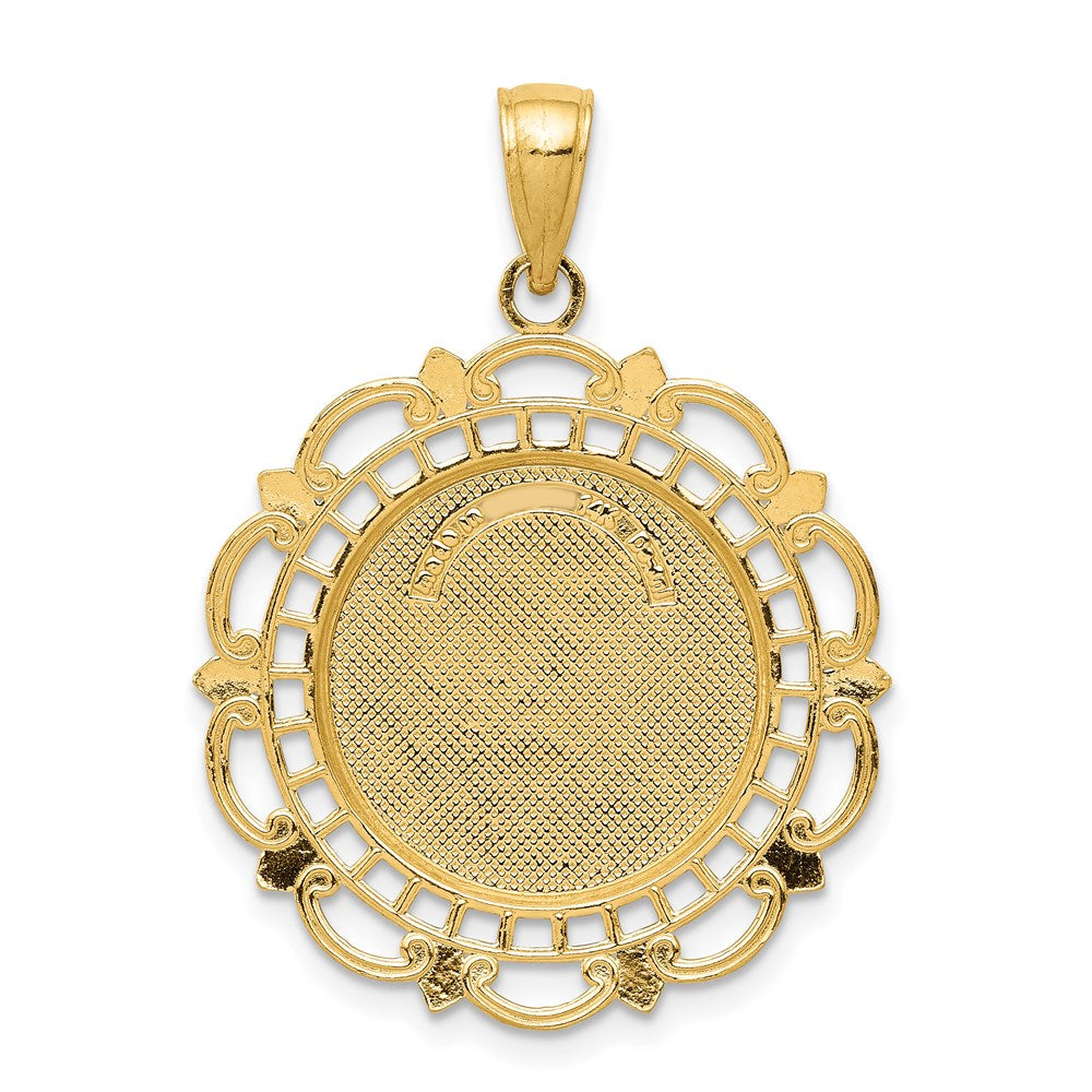 14k Yellow Gold Gold Polished / Satin Saint Michael Medal Pendant
