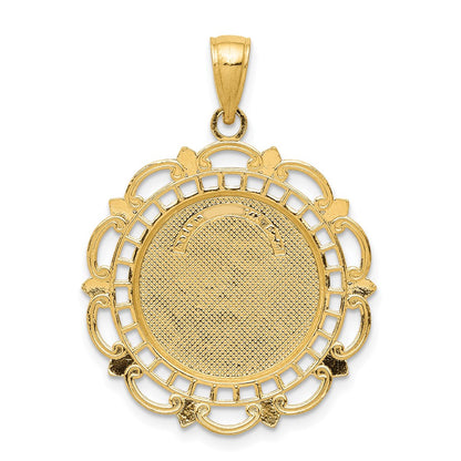 14k Yellow Gold Gold Polished / Satin Saint Michael Medal Pendant