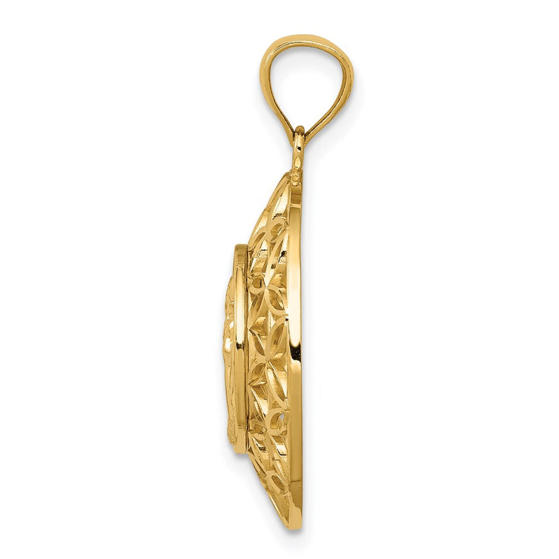 14k Yellow Gold Gold Polished Angel D/C Medal Pendant