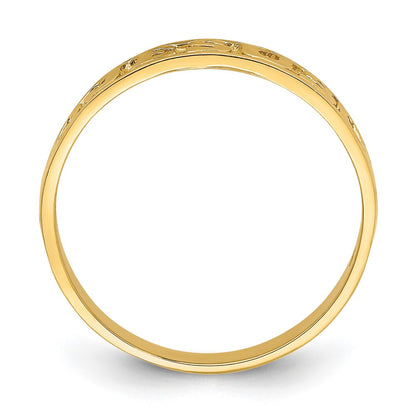 14K Gold Polished Jesus w/Hearts Ring