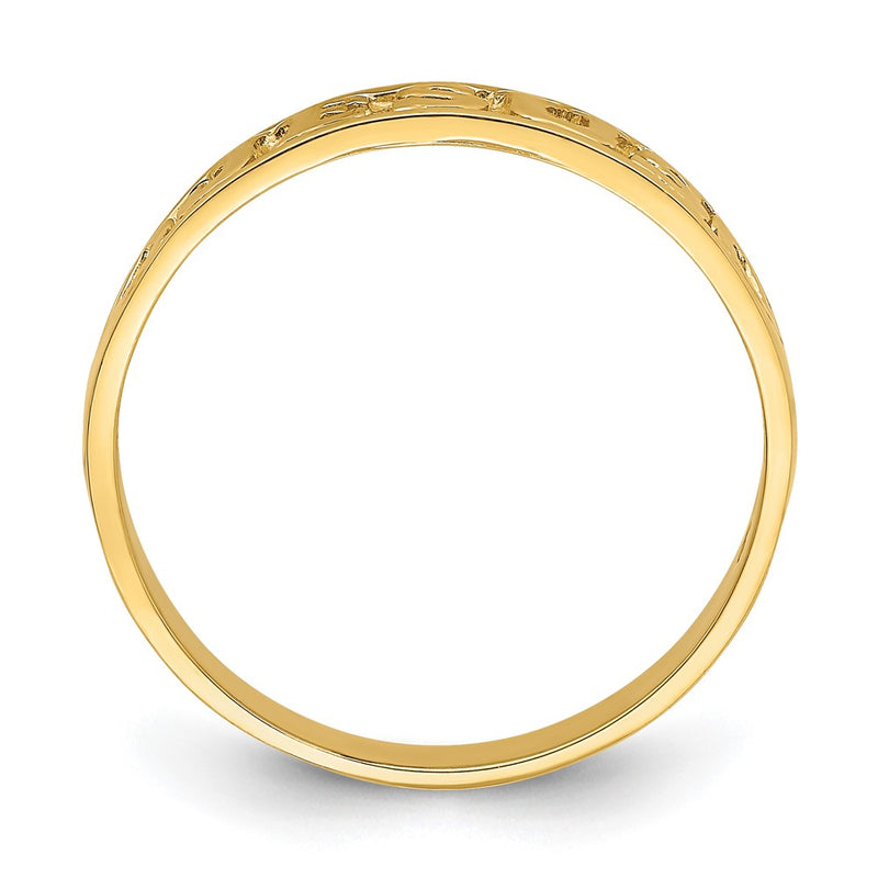 14K Gold Polished Jesus w/Hearts Ring