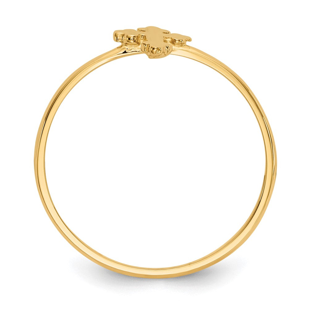 14K Yellow Gold Polished Cross Ring