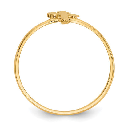 14K Yellow Gold Polished Cross Ring