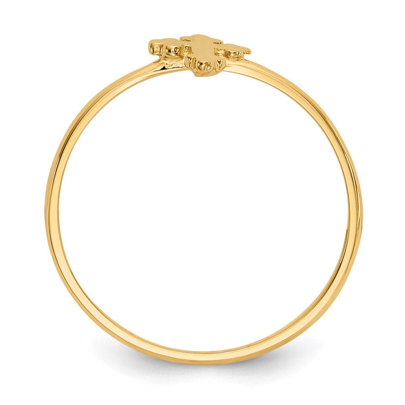14K Yellow Gold Polished Cross Ring