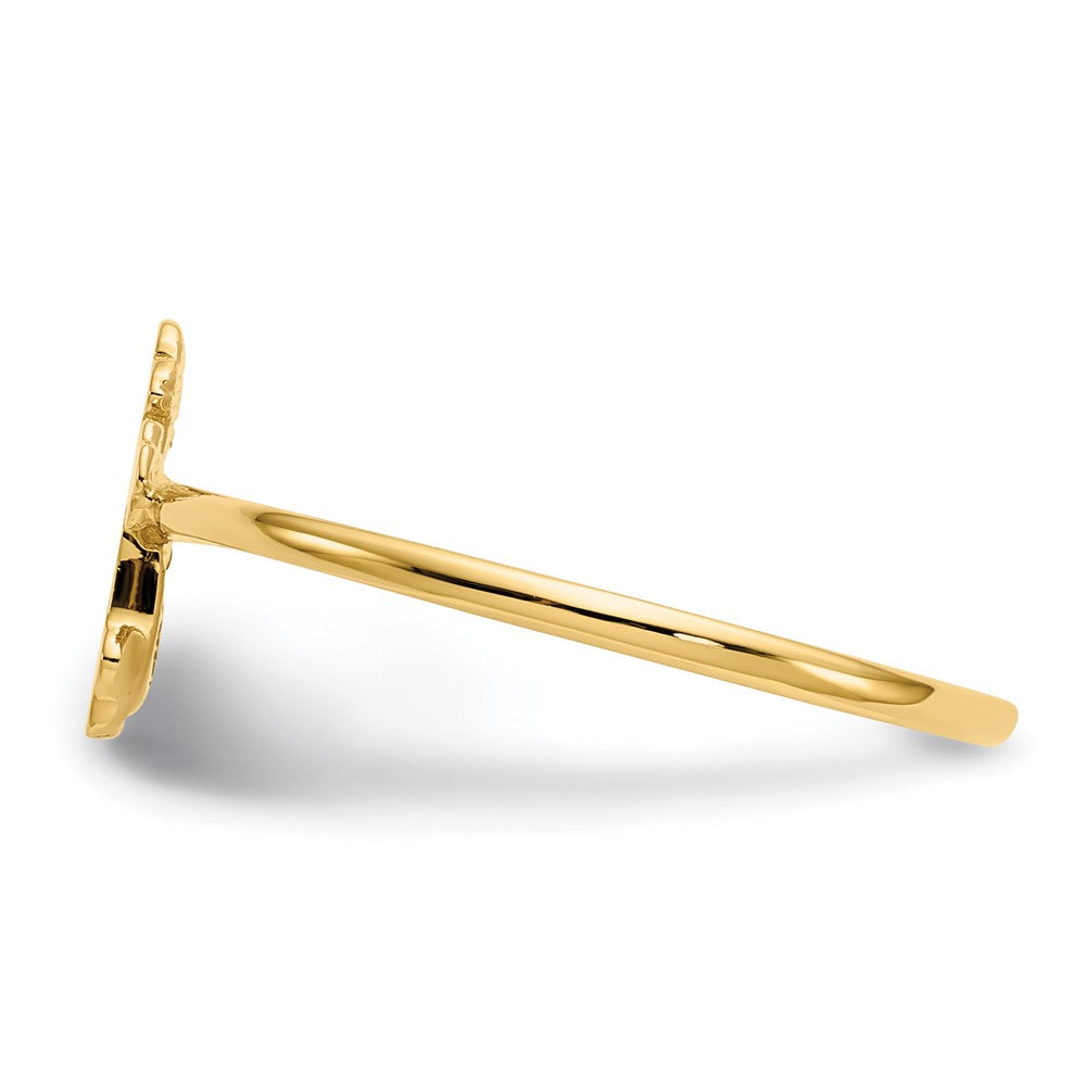 14K Yellow Gold Polished Cross Ring