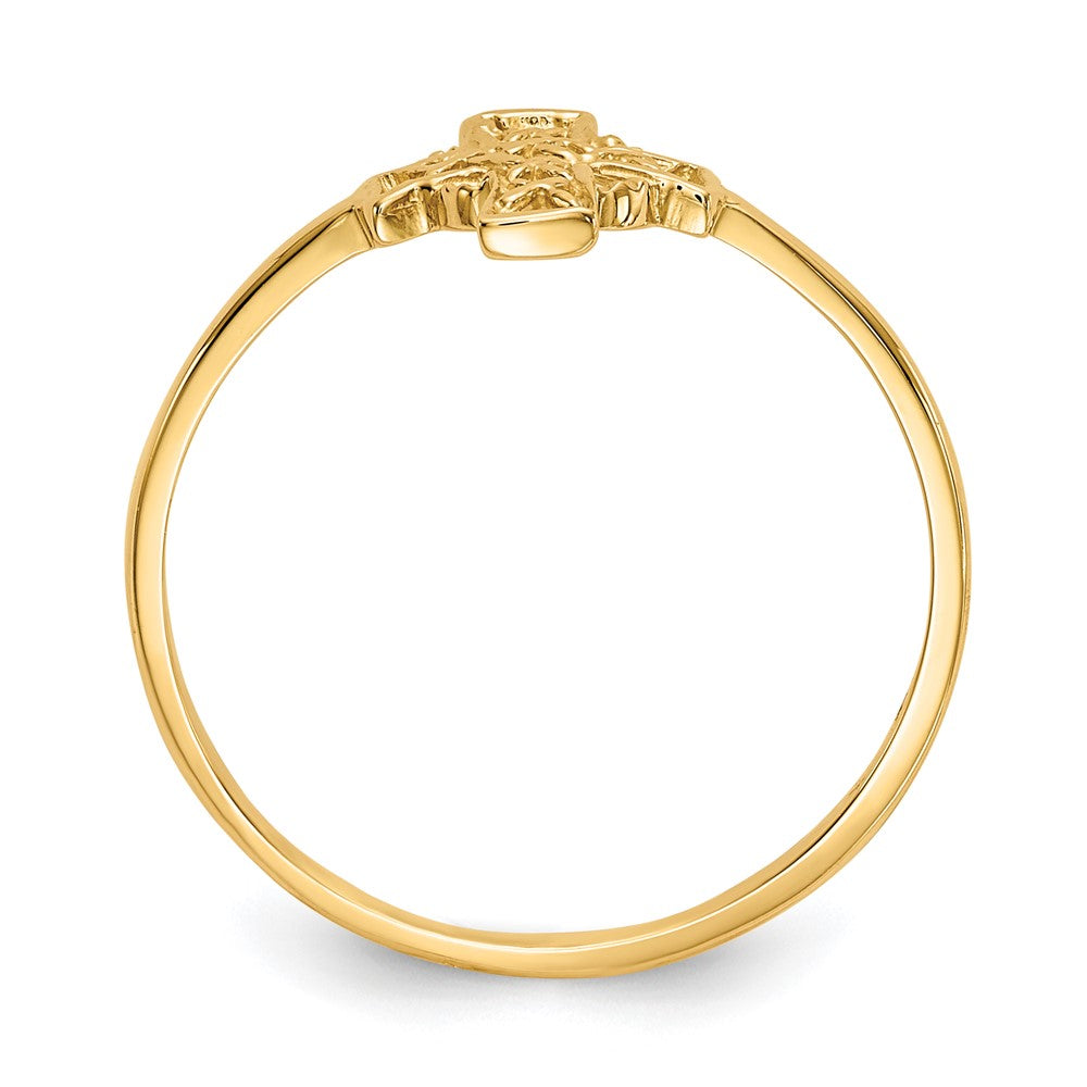 14K Yellow Gold Polished Celtic Cross Ring