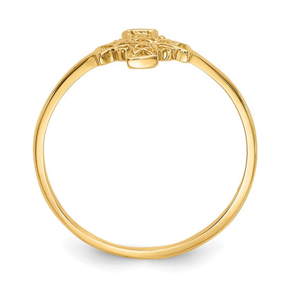 14K Yellow Gold Polished Celtic Cross Ring