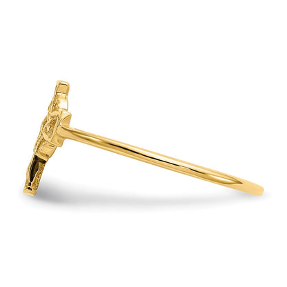 14K Yellow Gold Polished Celtic Cross Ring