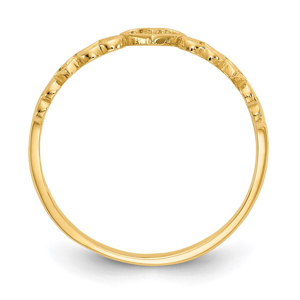 14K Yellow Gold Hearts Ring