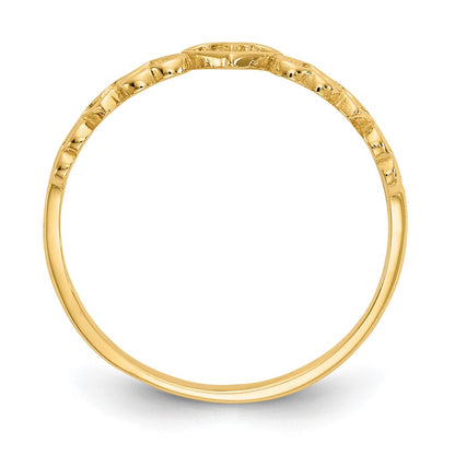 14K Yellow Gold Hearts Ring