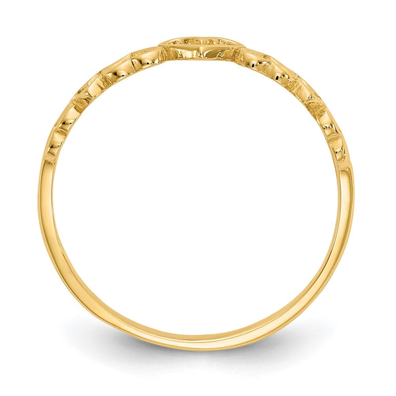 14K Yellow Gold Hearts Ring