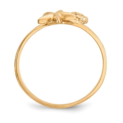 14K Yellow Gold Polished Starfish & Sand Dollar Ring