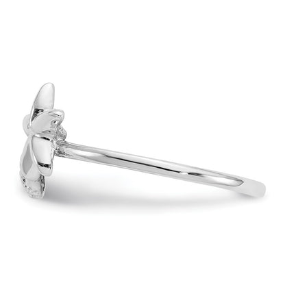 14k White Gold Polished Starfish & Sand Dollar Ring