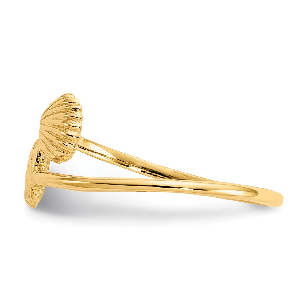 14K Yellow Gold Polished Shells Ring