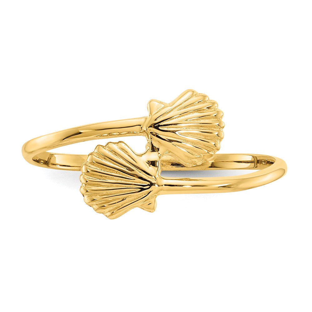 14K Yellow Gold Polished Shells Ring