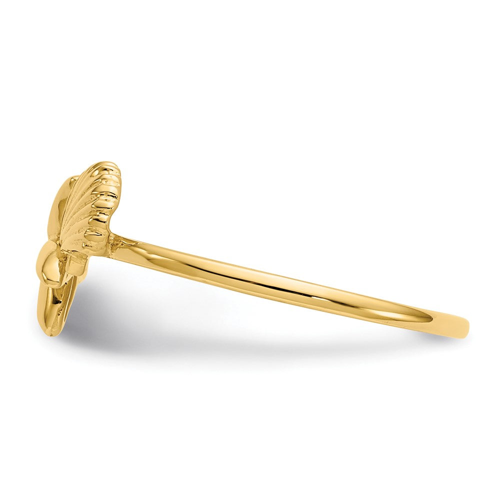 14K Yellow Gold Polished Shell & Starfish Ring