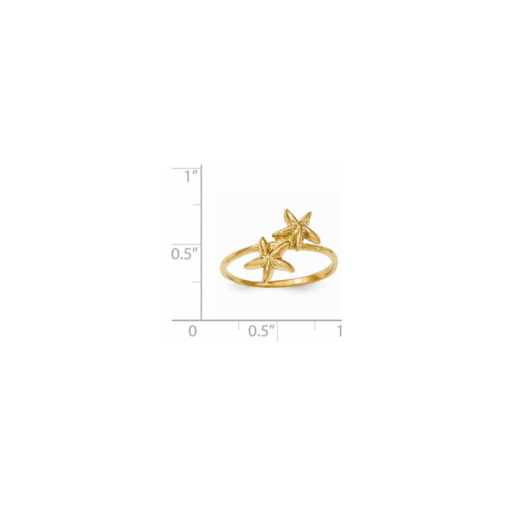 14K Yellow Gold Polished Starfish Ring