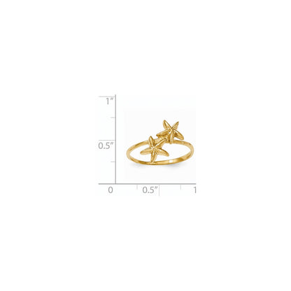 14K Yellow Gold Polished Starfish Ring
