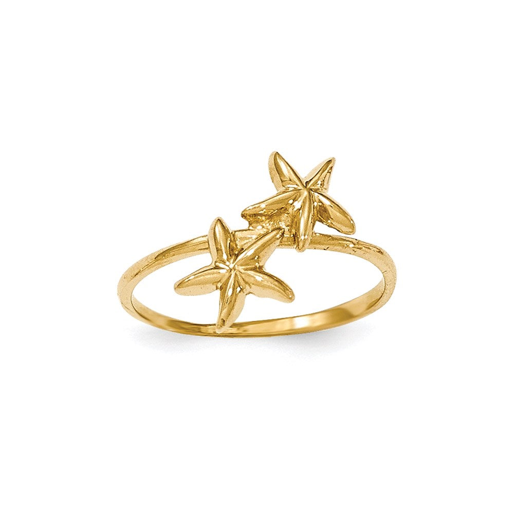 14K Yellow Gold Polished Starfish Ring