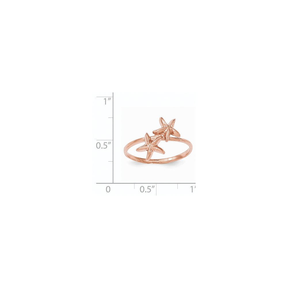 14k Rose Gold Starfish Ring