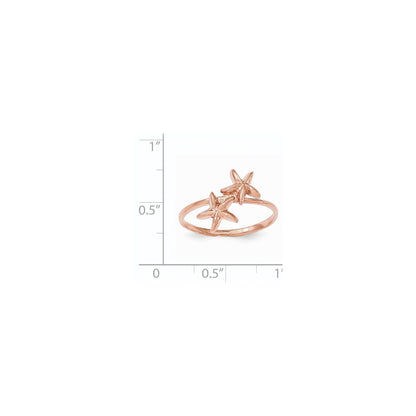 14k Rose Gold Starfish Ring