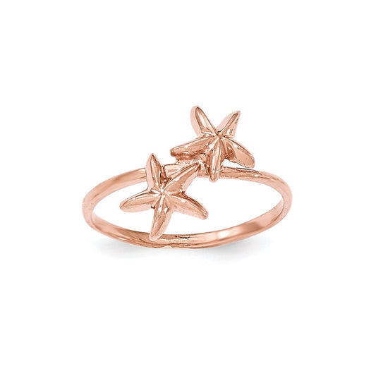 14k Rose Gold Starfish Ring