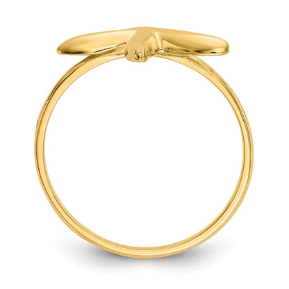 14K Yellow Gold Polished Starfish Ring