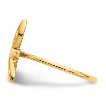 14K Yellow Gold Polished Starfish Ring