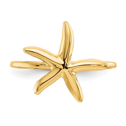 14K Yellow Gold Polished Starfish Ring