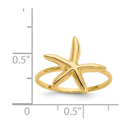 14K Yellow Gold Polished Starfish Ring