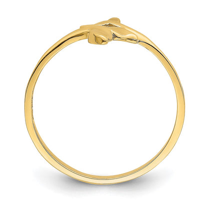 14K Gold Polished Double Whale Tail Ring