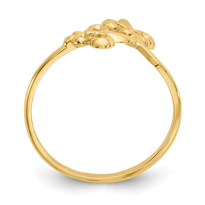14K Yellow Gold Polished Fleur De Lis Ring