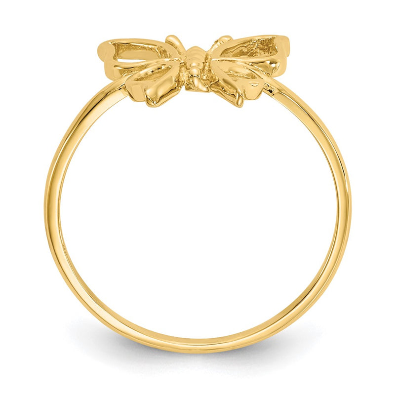 14K Yellow Gold Polished Butterfly Ring