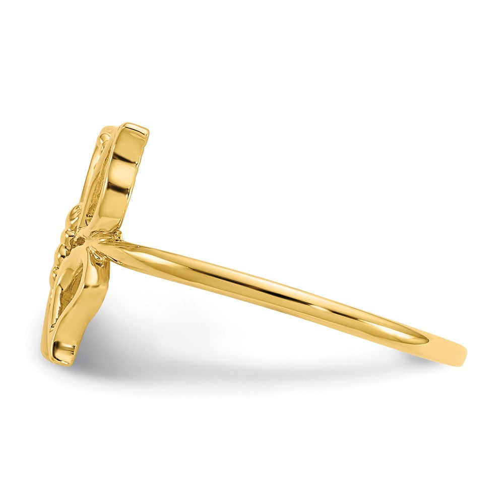 14K Yellow Gold Polished Butterfly Ring