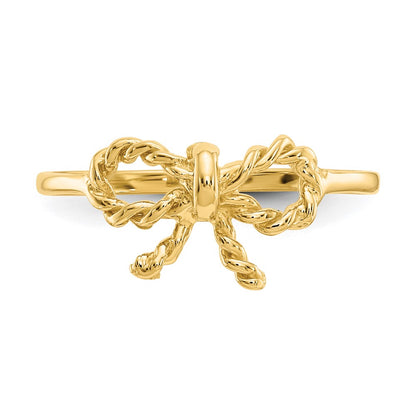 14K Yellow Gold Polished Bow Ring