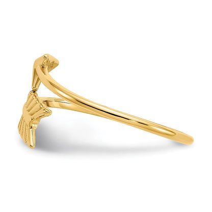14K Yellow Gold Polished Arrow Ring