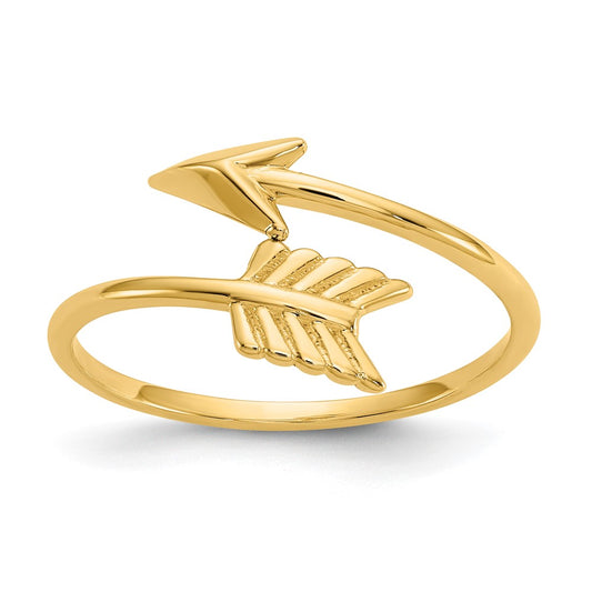 14K Yellow Gold Polished Arrow Ring