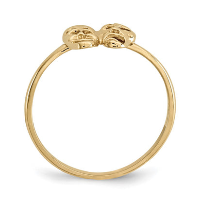 14K Yellow Gold Polished Comedy/Tragedy Ring