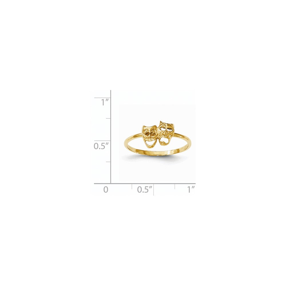 14K Yellow Gold Polished Comedy/Tragedy Ring