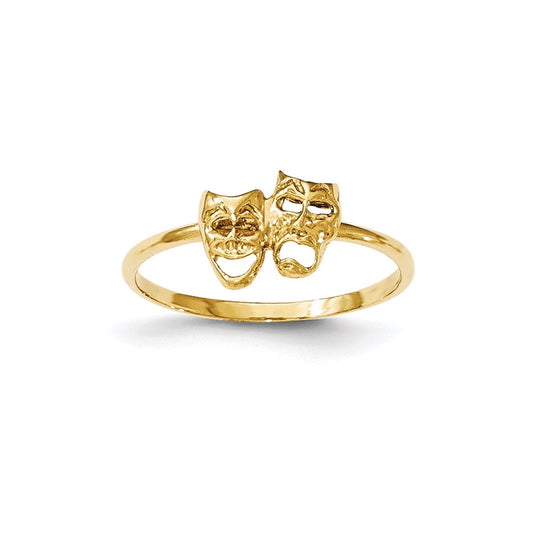 14K Yellow Gold Polished Comedy/Tragedy Ring