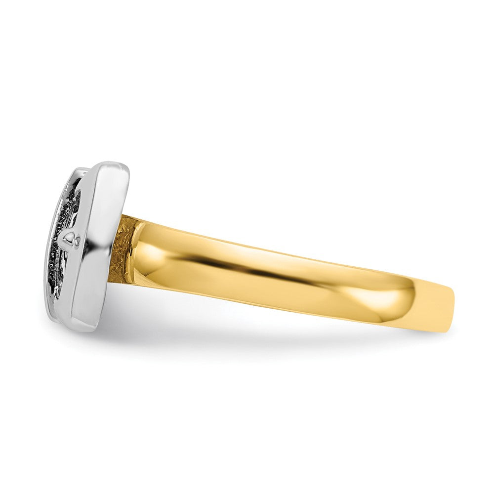 14k Two-Tone Gold Polished Buckle Ring