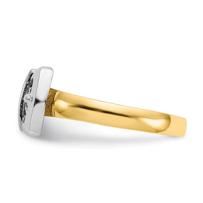 14k Two-Tone Gold Polished Buckle Ring