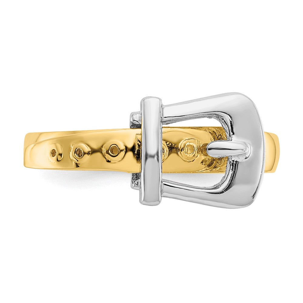 14k Two-Tone Gold Polished Buckle Ring