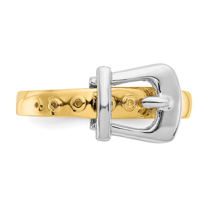 14k Two-Tone Gold Polished Buckle Ring