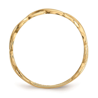 14k yellow gold infinity symbol link ring k5788