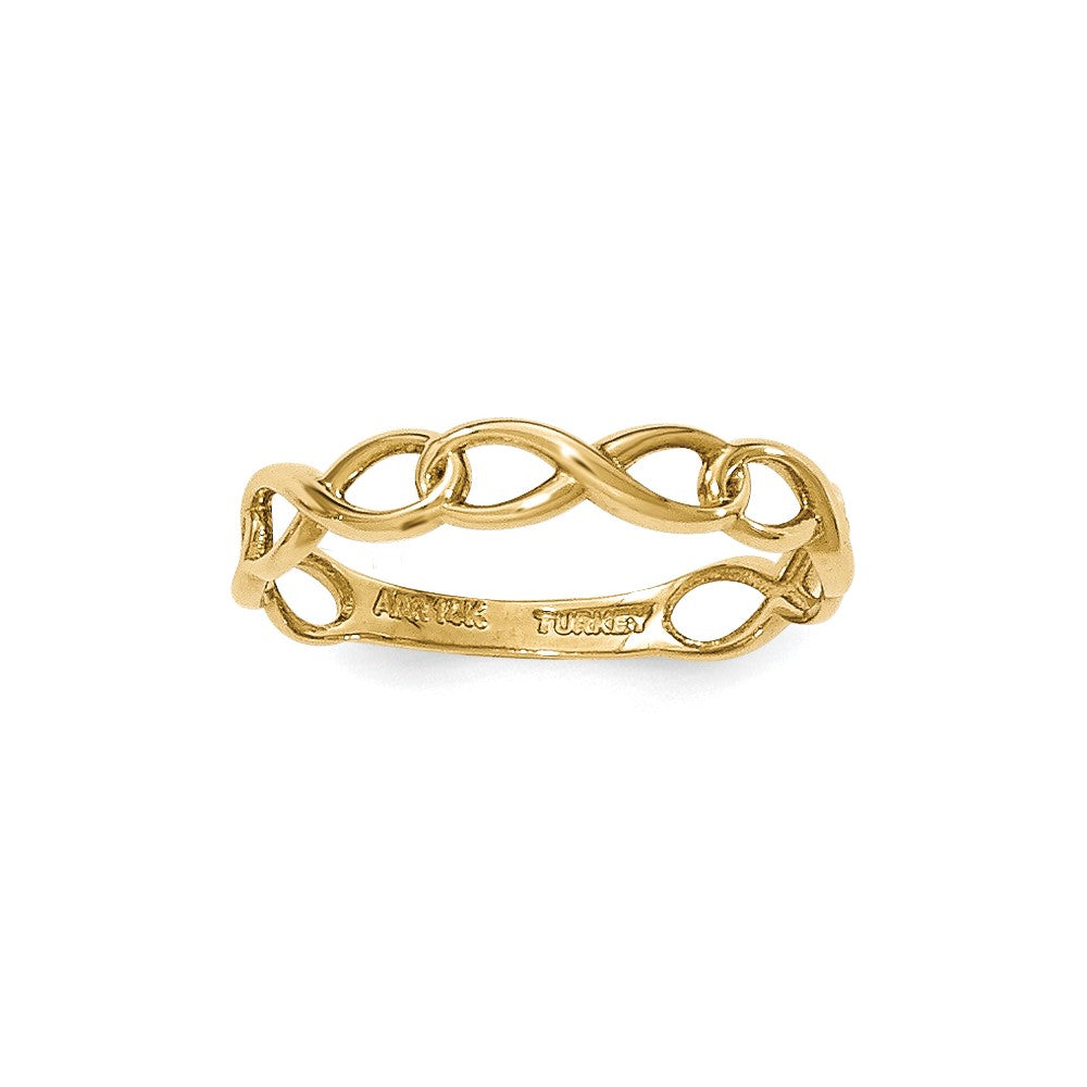 14k yellow gold infinity symbol link ring k5788